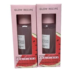 2x Glow Recipe Watermelon Glow PHA + BHA Pore-Tight Toner 40ml/1.35oz New In Box