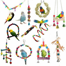 Pets Bird Parakeet Cockatiel Budgie Parrot Hanging Swing Rope Cage Training Toys