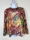 NWT Zolucky Womens Plus Size 3X Colorful Stretch Top Long Sleeve