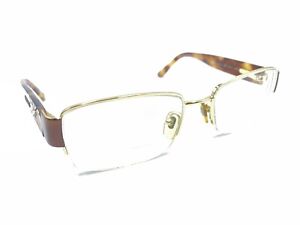 Versace MOD. 1136-B 1002 Gold Brown Half Rim Eyeglasses Frames 51-17 135 Italy