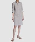 $235 Finley Women's White Stripe Button-Down Shirt Dress Size XL