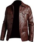 Men's Leather Blazer Genuine Soft Lambskin Real Leather Four Pockets Coat Jacket