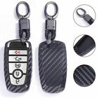 Carbon Fiber Key Fob Case Cover Chain Smart Fits For Ford Fusion F150 Explorer