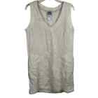 PRAIRIE UNDERGROUND SHALE DRESS Sz L 100% Organic Linen sleeveless mini pockets