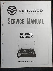 Kenwood KD-3070 KD-3077 Turntable Service Manual Photocopy