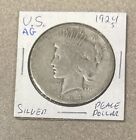 1924-S Peace US Silver Dollar $1 Coin In AG Condition