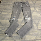 Dior Hedi Slimane Claw Hook Men's Destroyed Gray Denim Jeans Y2K Straight  31X35