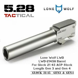 Lone Wolf LWD LWD-2145N Barrel For Glock 21 45 ACP Stock Length Gen 3 and Gen 4