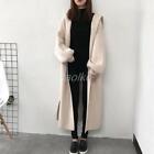 Women's Cashmere Wool Hooded Knitted Sweater  Coat Thick Cardigan