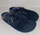 BIRKENSTOCK Boston Clog Sandals NAVY Sherpa Lined Shoes Size 41 Mens 8 Narrow