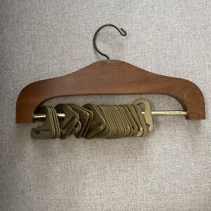 Vintage Solid Wood Hand Crafted Wood Tie Hanger Rack W/30 Hangers