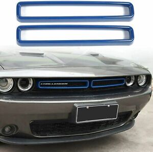 Front Grill Mesh Grille Inserts Trim Cover For Dodge Challenger 2015-2020 Blue M