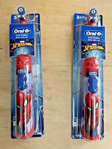 TWO Oral-B Kids Electric battery Toothbrush Featuring Marvel's Spiderman. NIP