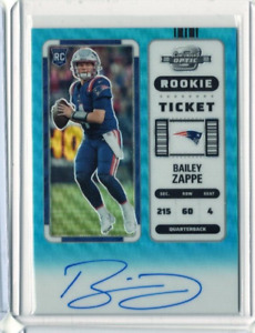 2022 Contenders Optic Bailey Zappe Rookie Ticket Auto #104 Teal Prizm 61/99