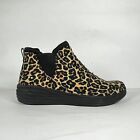 Ryka Niah Womens Size 10 Wide Ankle Boots Black Beige Leopard Print Wedge Shoes