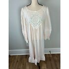 Vtg Willow Creek Lace Ruffle Long Sleeve CottageCore Prairie Nightgown Long M