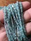 Sky Blue Apatite Faceted Square Tube Loose Gemstone Beads 12in Strand 3-5mm