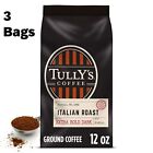 Tully's Coffee Italian Roast, Ground Coffee, Dark Roast, Bagged 12oz (Pack of 3)