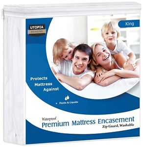 Premium Mattress Zippered Encasement Waterproof Cover Utopia Bedding 10