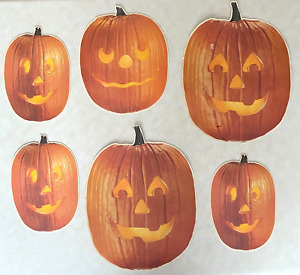 Vintage Hallmark Halloween Pumpkin Jack-O-Lantern Die Cut Out Decorations 1983