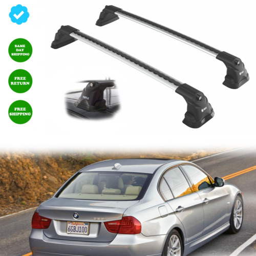 BMW 3-Series E90 2006-2011 for Roof Rack Cross Bar Silver Fix Points Roof Bars