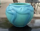 Vintage Van Briggle Pottery Flower Vase Bowl Spiderwort Ming Blue Turquoise 695