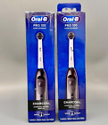 Oral-B Pro 100 Battery Powered Toothbrush Charcoal Infused Bristles Black 2PACK