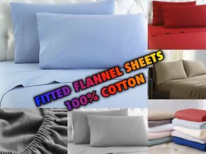 Flannel FITTED Sheet 100% Cotton - Deep Pocket - Twin, Full, Queen, King!