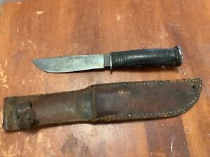 Early WWII WW2 USN MARK 1  KA BAR OLEAN FIGHTING KNIFE IN EXC COND