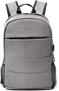 New Large Grey Business Laptop Waterproof Backpack Travel College School Bag