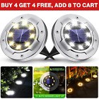 CLAONER Solar In Ground Light Outdoor 8 LED Buried Lamp Lawn Garden Yard Pathway