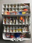 Plano 3 tier Large Fishing Tackle Box with Over 80 Misc Lures/tackle