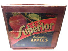 Antique Vintage SUPERIOR Apples Advertising Wood Box Crate 19-1/2 x 12 x 11