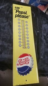 Vintage Pepsi Thermometer Sign Say 