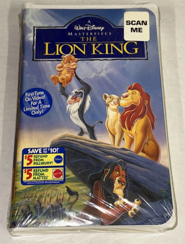 NEW The Lion King VHS Disney Masterpiece Sealed 1995 Clamshell Movie Video Case