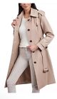 LONDON FOG TRENCH COAT WOMEN SINGLE-BREASTED HOODED COLOR STONE SIZE M (no belt)
