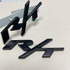 2X OEM For RT Front Grill Emblems R/T Car Trunk Rear Badge Full Black Sticker (For: Dodge Charger)