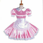 pink sissy Maid Satin Dress lockable Tailor-made