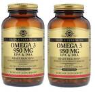 Solgar Triple Strength Omega-3 950 mg 100 Softgels - 2 Bottles Pack
