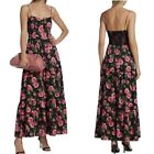Alice + Olivia Chantay Black Rose Floral Maxi Dress Size 14
