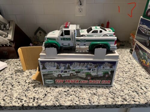 (13) 2011 Hess Toy Truck and Race car , Excellent Condition