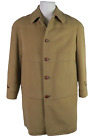 Vtg LONDON FOG Maincoats US Men’s 38 S Camel Brown Wool Overcoat Coat Fur Lined