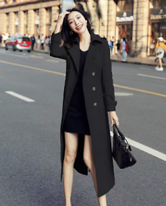 Spring Trench Coat Women's New Mid Length Double Breasted Overocats Belted Lapel