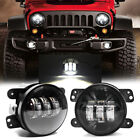 DOT Aprroved Pair 4 Inch LED Fog Lights Driving Lamp for Jeep Wrangler JK TJ CJ (For: More than one vehicle)