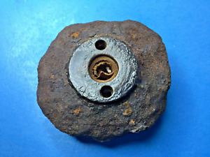 Dug Civil War Brass CS Time Fuse Adapter Still in Piece of Shell - Petersburg VA