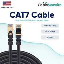 CAT7 Ethernet Cable LAN Copper Patch Cord S/FTP Shielded Wire Gaming 6-200FT Lot