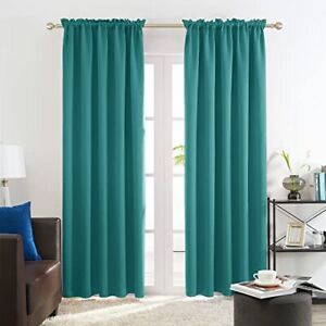 New Listing Teal Blackout Curtains 84 Inches Long - Bedroom Curtains 42x84 Inch Turquoise