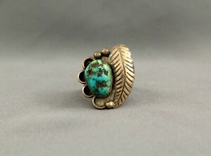 Old Pawn Navajo Turquoise Ring  Size 8