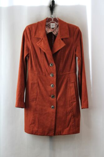 Cabi Women's Burnt Orange Faux Suede Pea Coat sz S