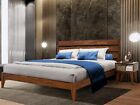Emery King Size Bed Frame with Headboard and Nightstand, Walnut